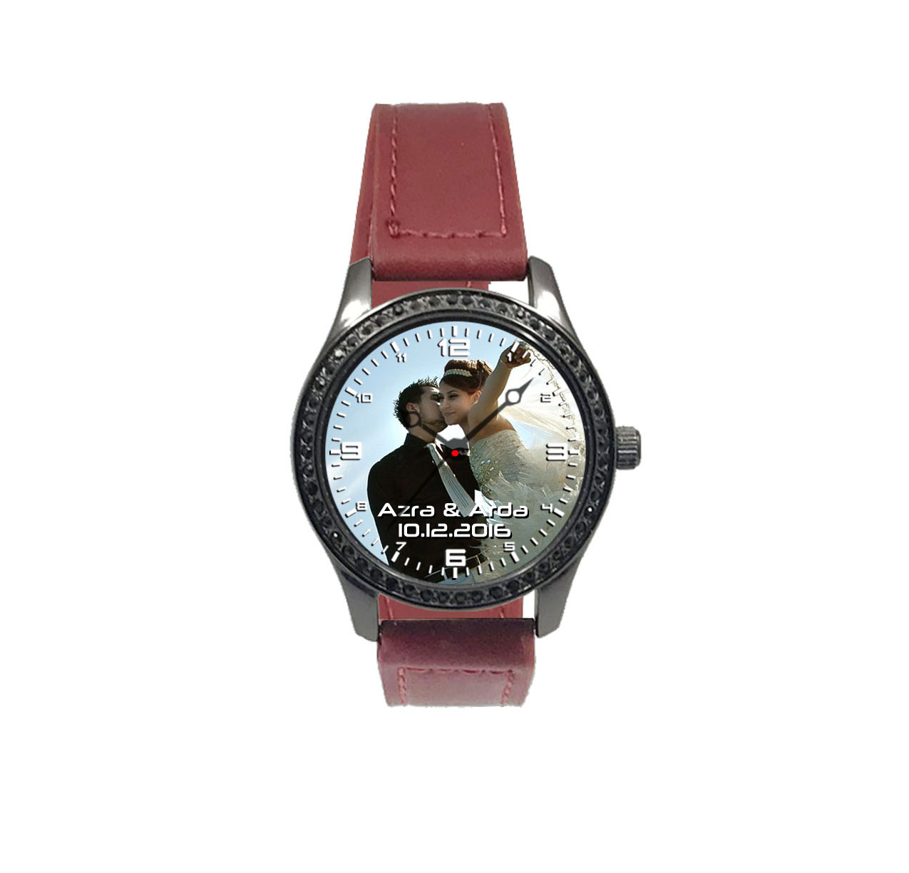Bordo Deri Kordon Sevgili Saati