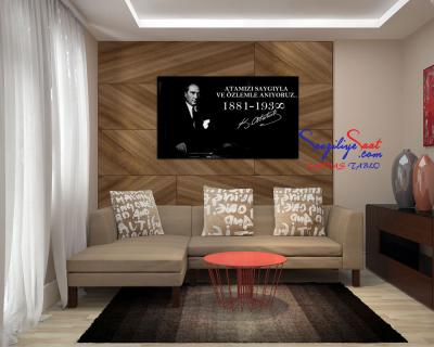 Atatürk saygı ile anıyoruz kanvas tablo